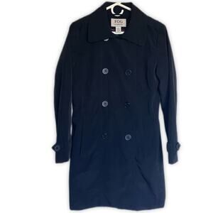 Fog by London Fog Black Double Breasted Trench coat Size S
